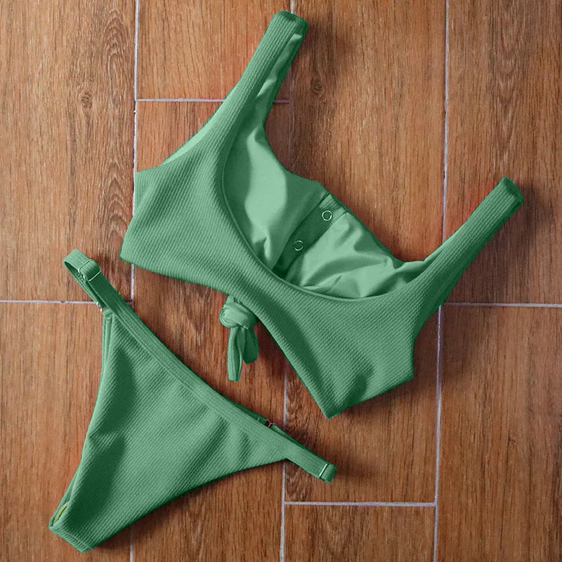 Neuer brasilianischer Bandage Push-Up-Bikini mit Polsterung