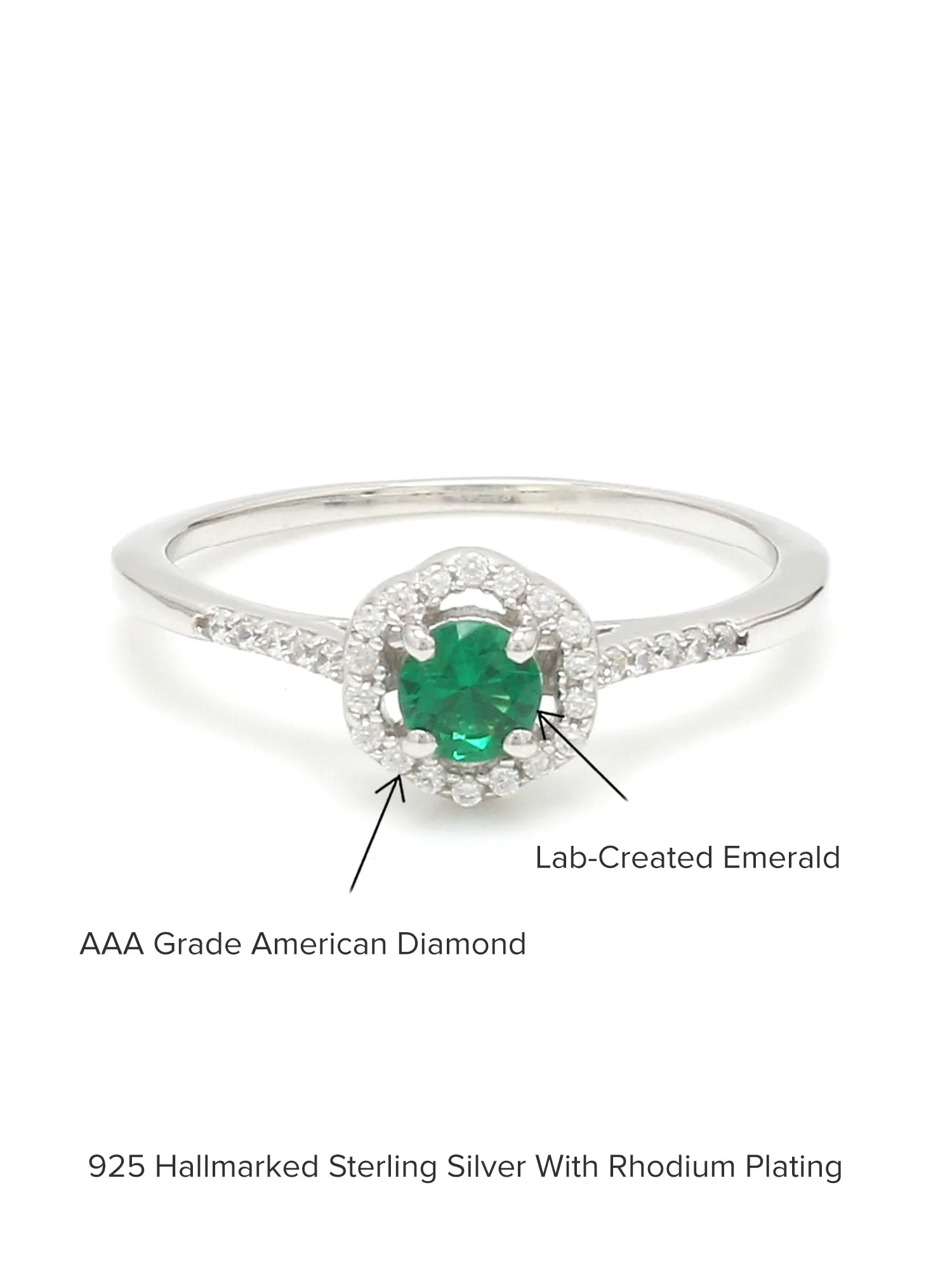 Octagon Green Emerald Solitaire Ring For Women