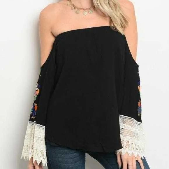 Off Shoulder Black Top