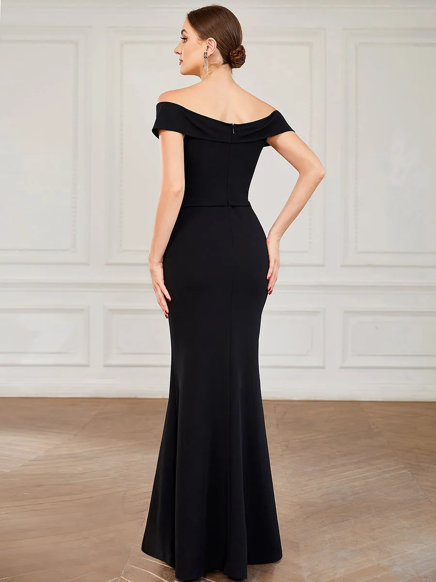 Off Shoulders A Line Floor Length Strapless Wholesale Evening Dresses