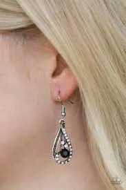 Paparazzi Accessories  - All For Show #L168 - Black Earrings