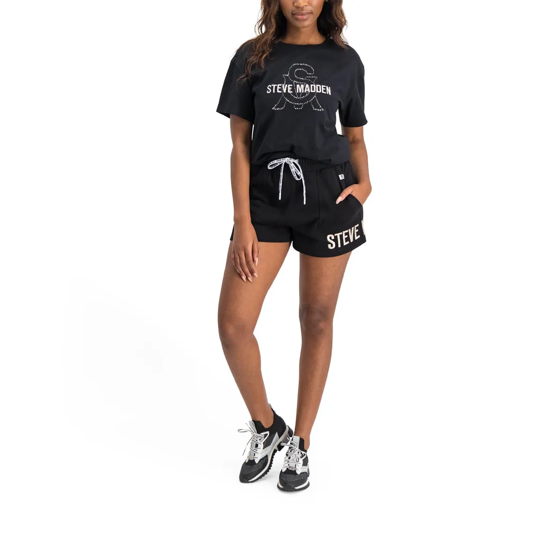 PAYTON LADIES KNITTED T-SHIRT BLACK