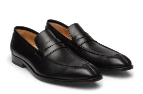 Penny loafer with hand cording on the vamp, toe and back counter