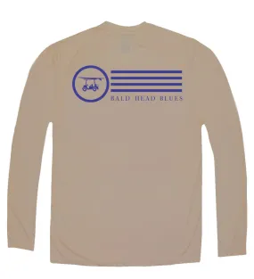 Performance Long Sleeve Circle w/ Stripes T-Shirt - Tan