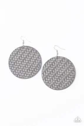 Plaited Plains - Silver Paparazzi Earrings