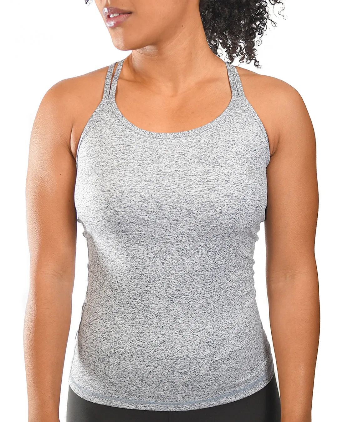 Poise Full Length Tank - Heather Grey