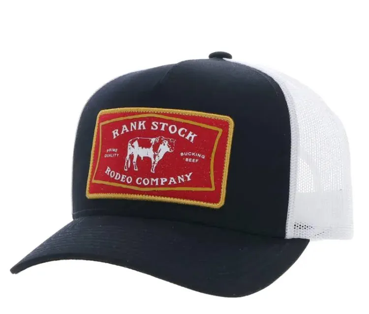 RANK STOCK BLACK/WHITE W/RED & YELLOW HAT