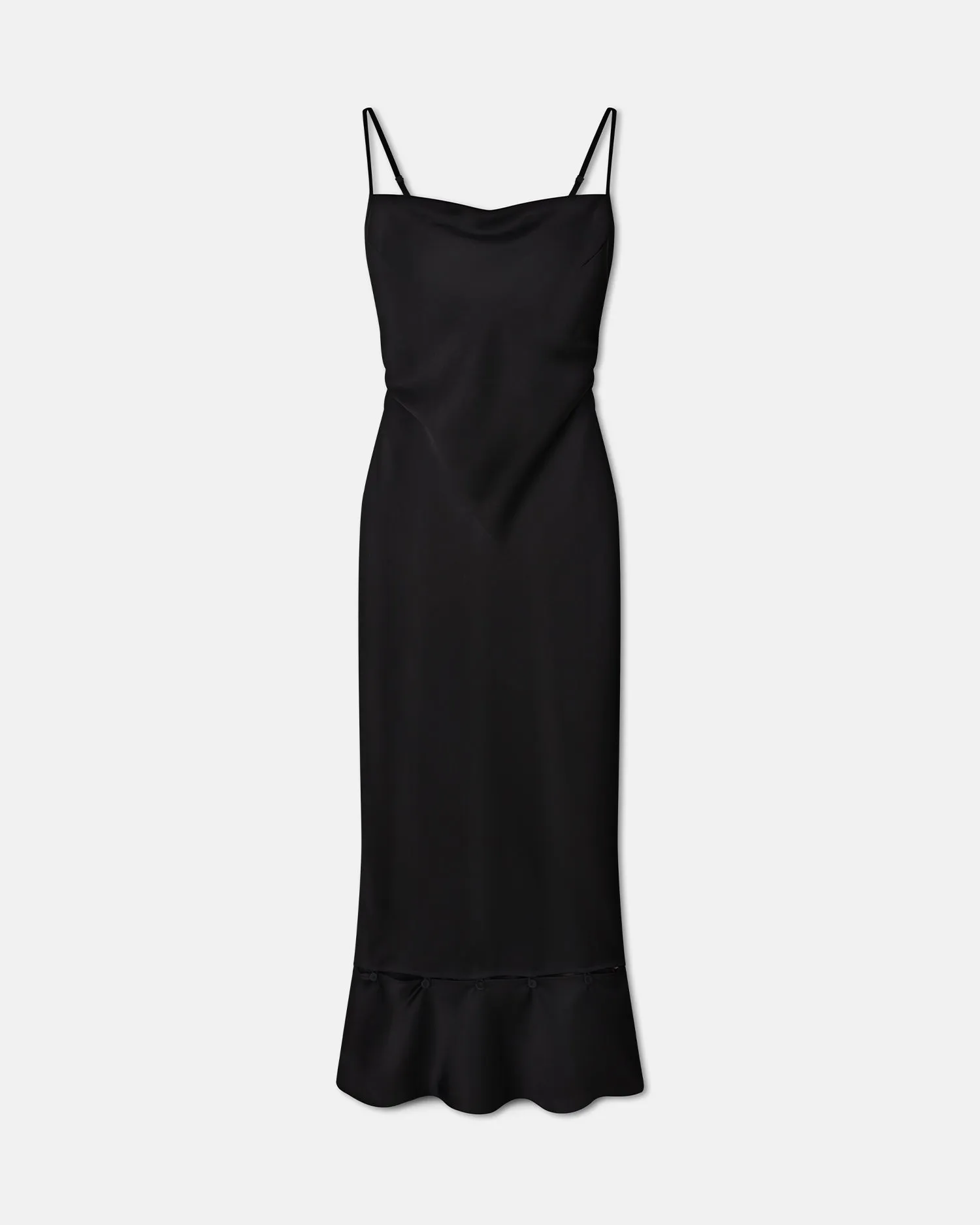 Renny - Slip Satin Maxi Dress - Black