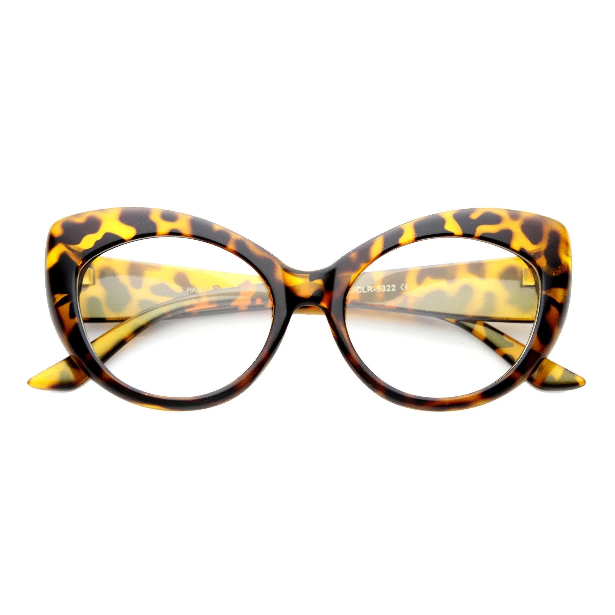 Retro 1950's Pointed Cat Eye Clear Lens Glasses