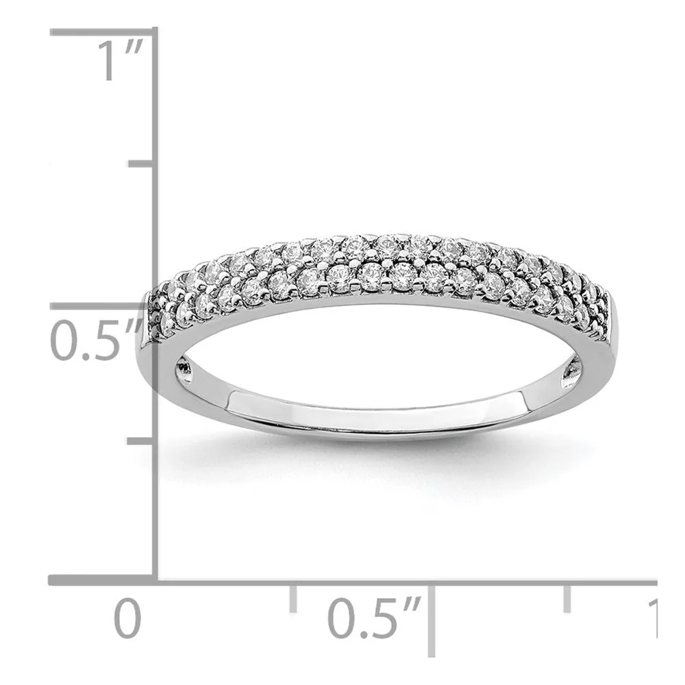 Rhodium-Plated CZ Ring in Sterling Silver