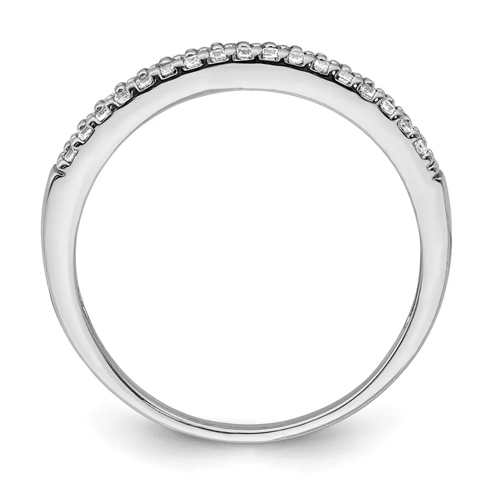 Rhodium-Plated CZ Ring in Sterling Silver