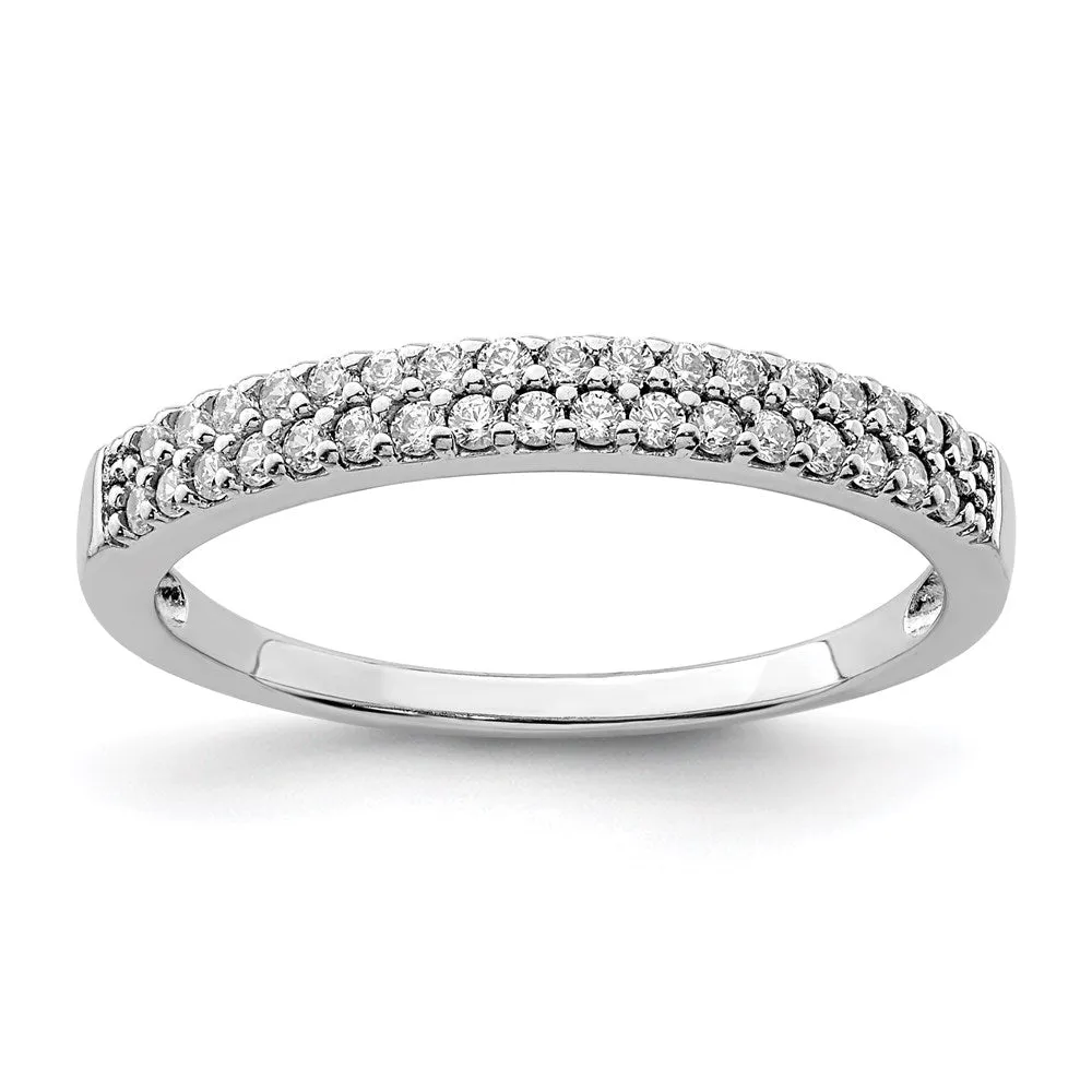 Rhodium-Plated CZ Ring in Sterling Silver