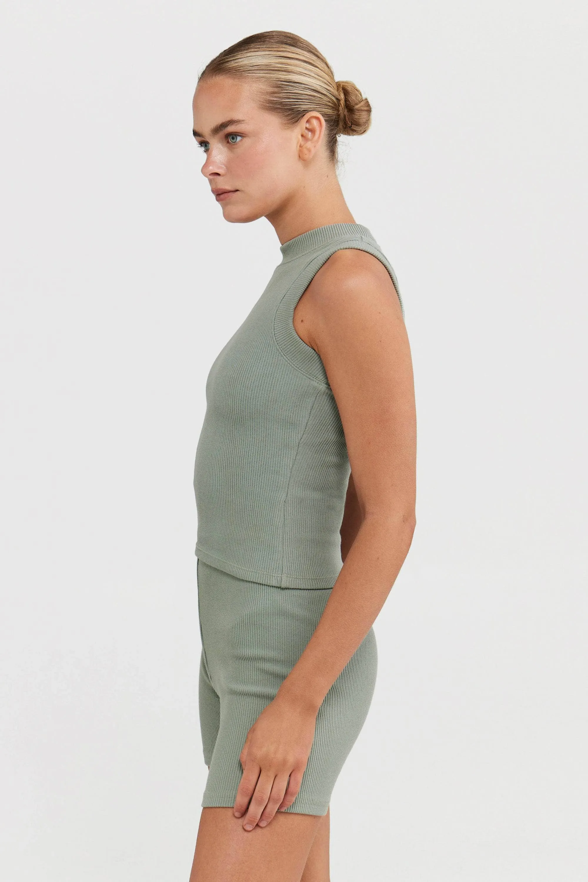 Ribbed Tank Dusty Olive