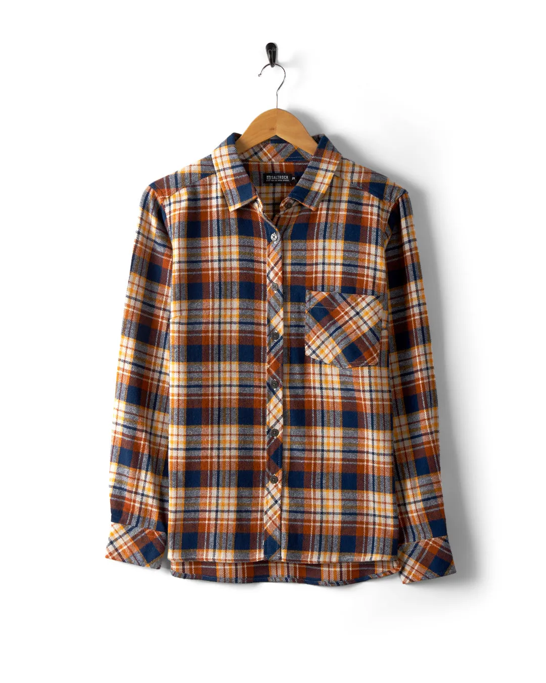 Rosalin - Womens Check Shirt - Orange