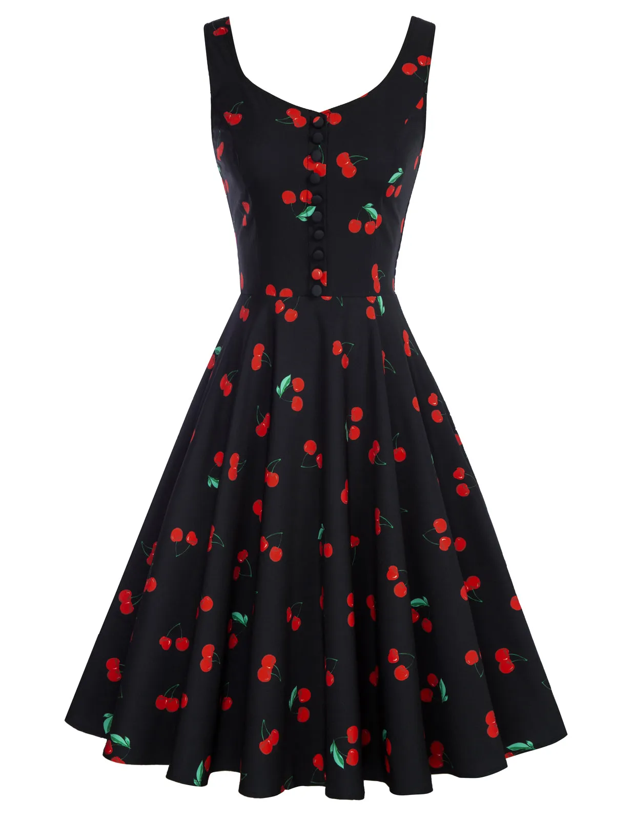 Seckill Offer⌛1950s Vintage Sleeveless Printed A-Line Dress