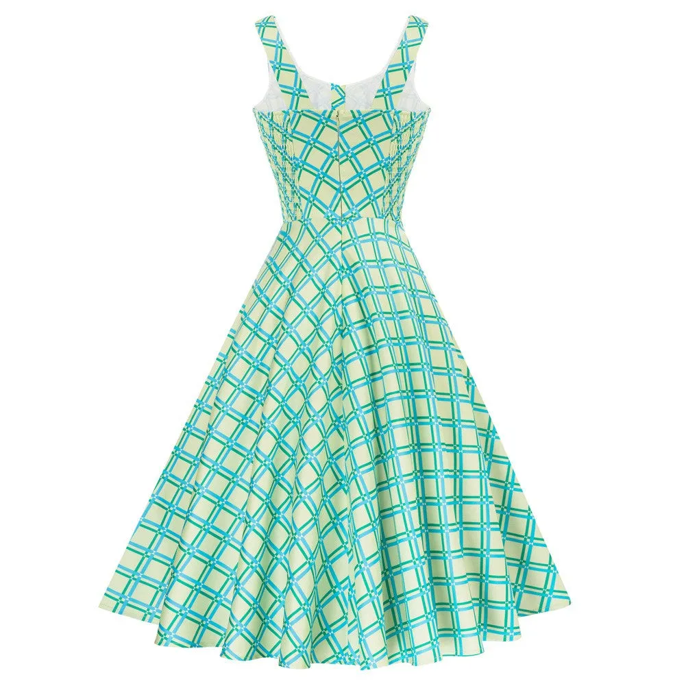 Seckill Offer⌛1950s Vintage Sleeveless Printed A-Line Dress