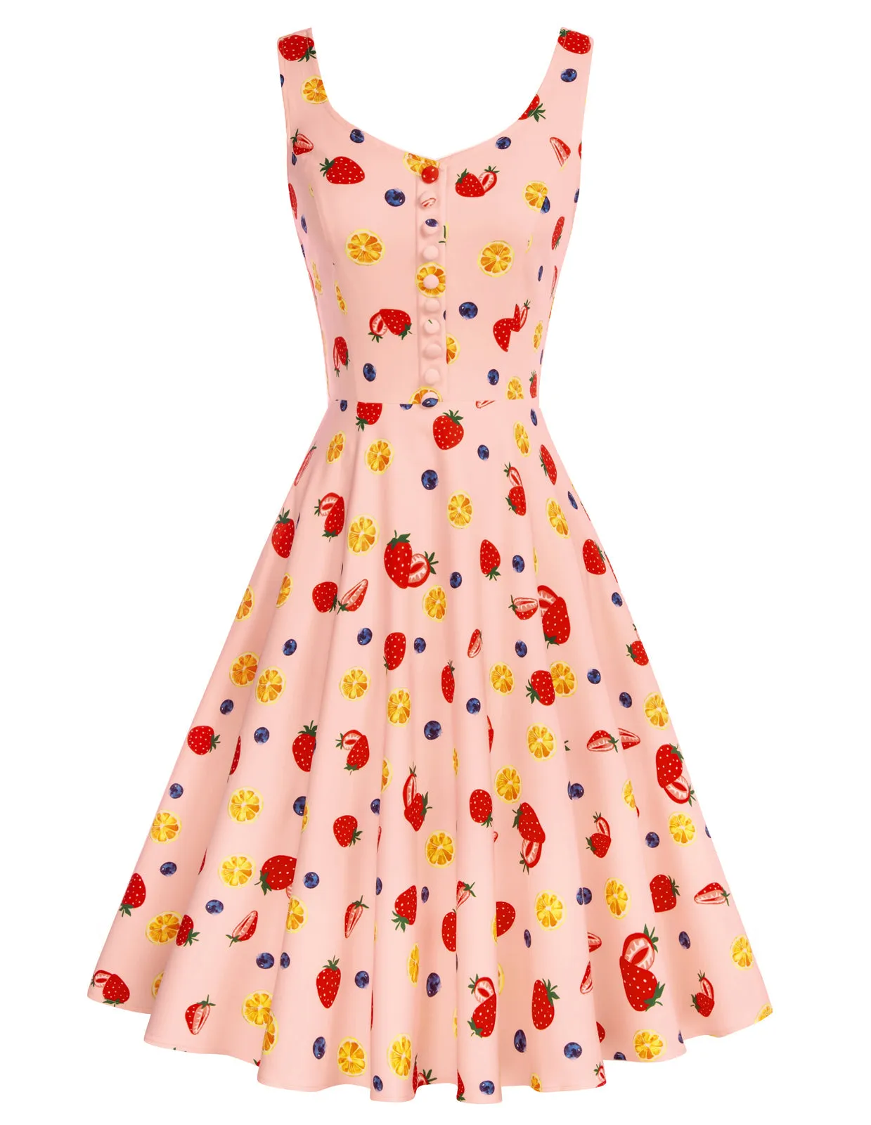 Seckill Offer⌛1950s Vintage Sleeveless Printed A-Line Dress