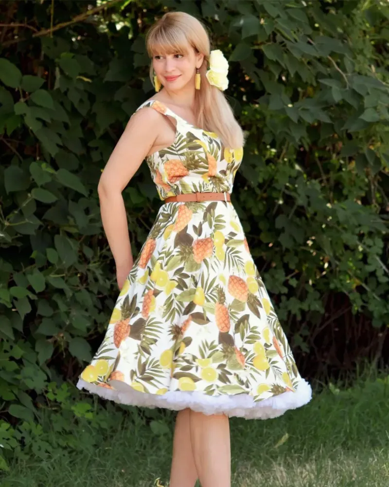 Seckill Offer⌛1950s Vintage Sleeveless Printed A-Line Dress