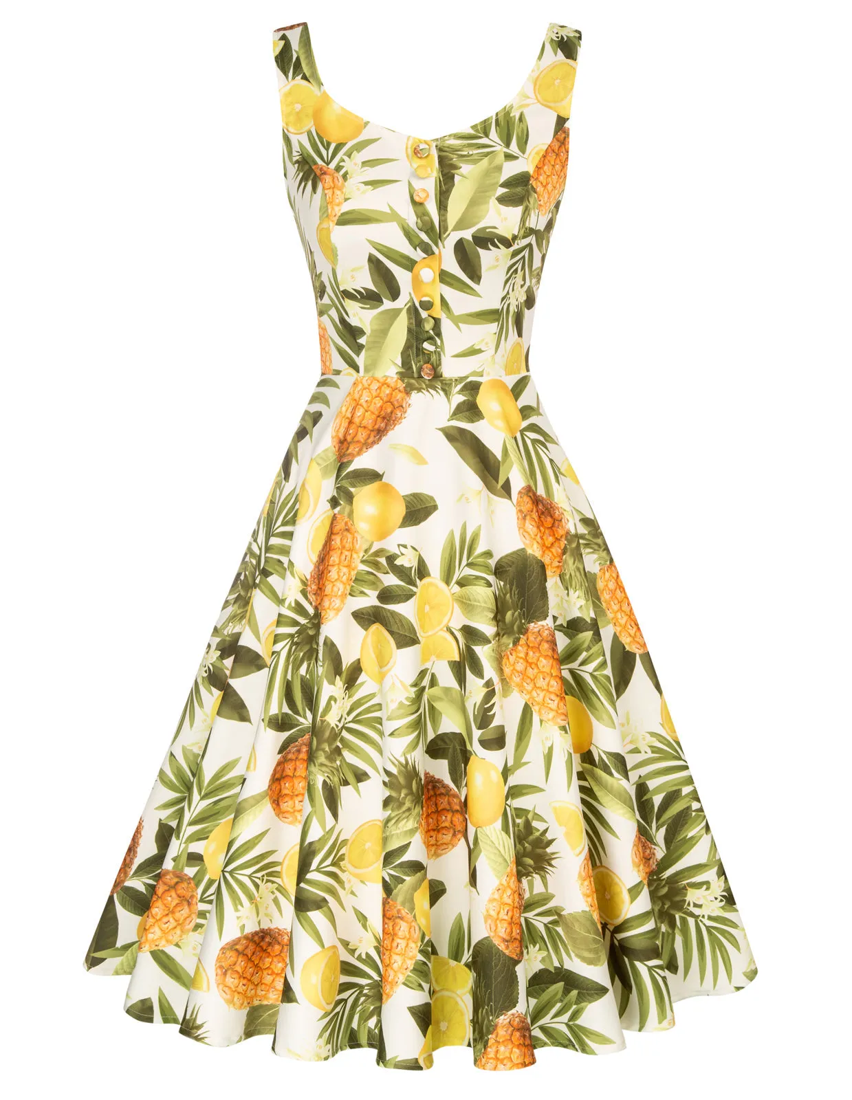 Seckill Offer⌛1950s Vintage Sleeveless Printed A-Line Dress