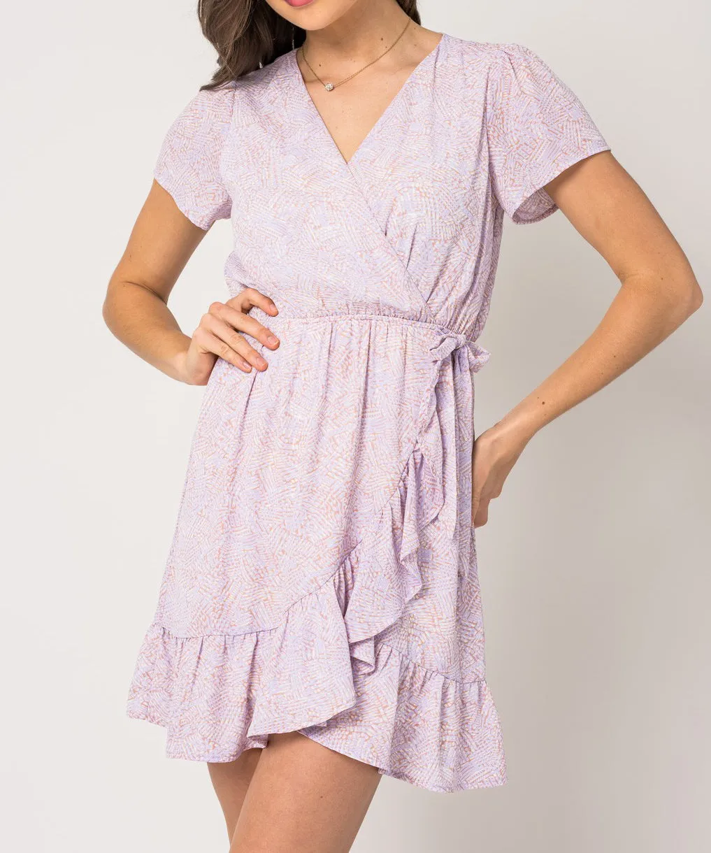 Short Sleeve Dress - Blush Abstract