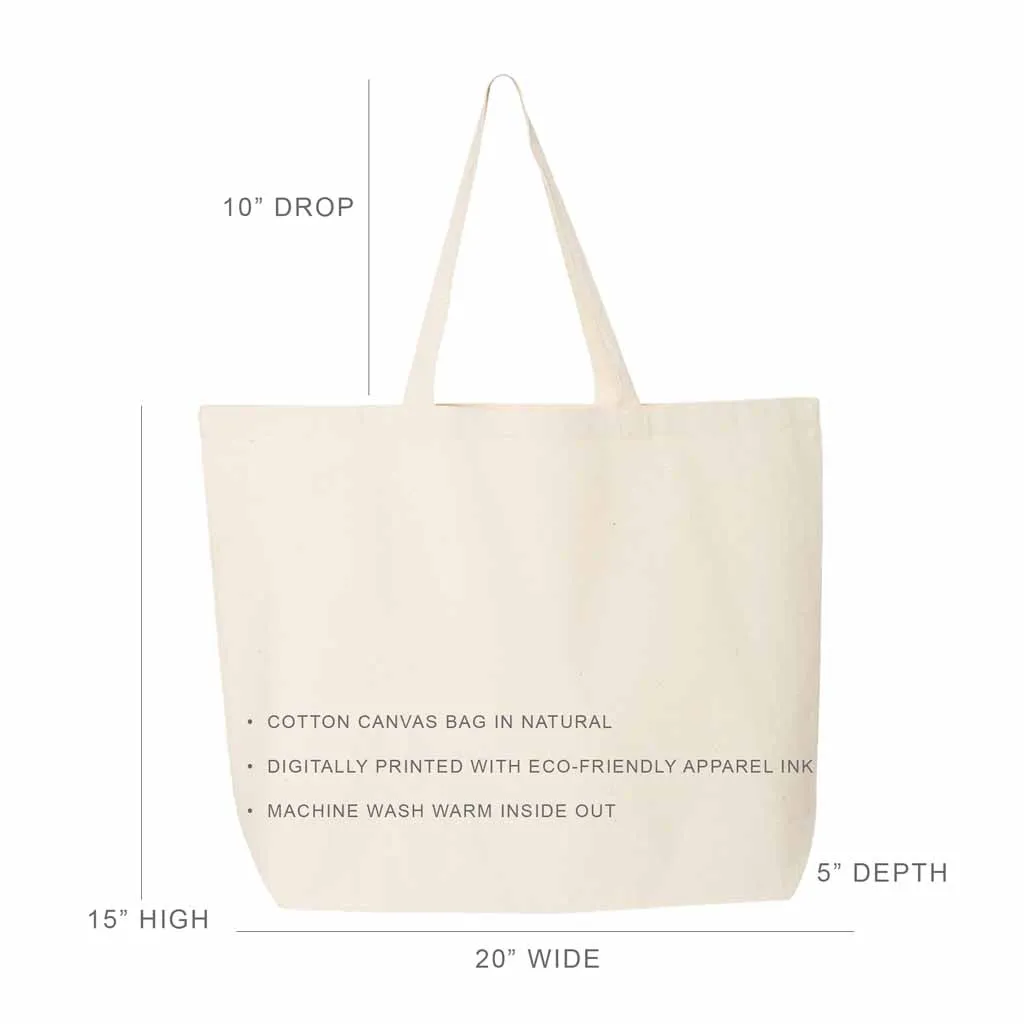 Sigma Sigma Sigma Script Writing Nickname on Canvas Tote Bag