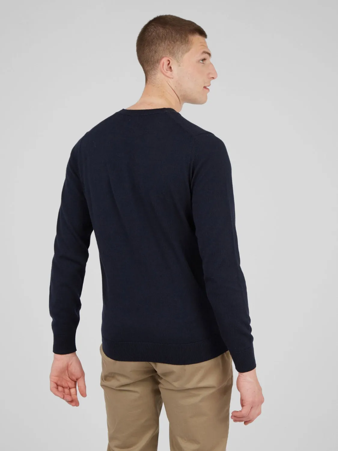 Signature Knit Crewneck Sweater - Navy