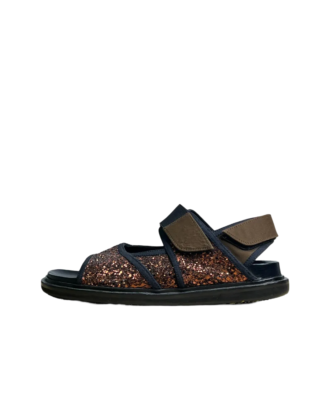 Size 38 - Marni Black and Brown Glitter Sandals