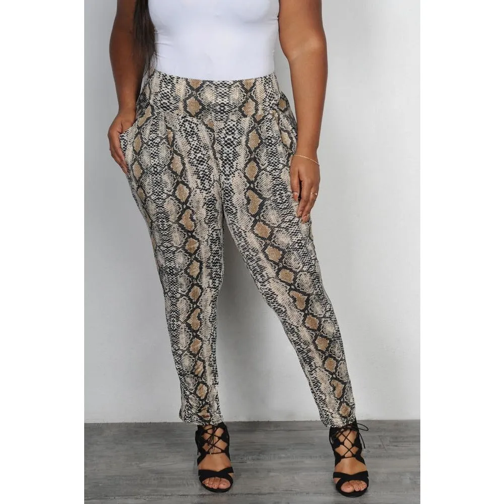 Snake Print Skinny Pants