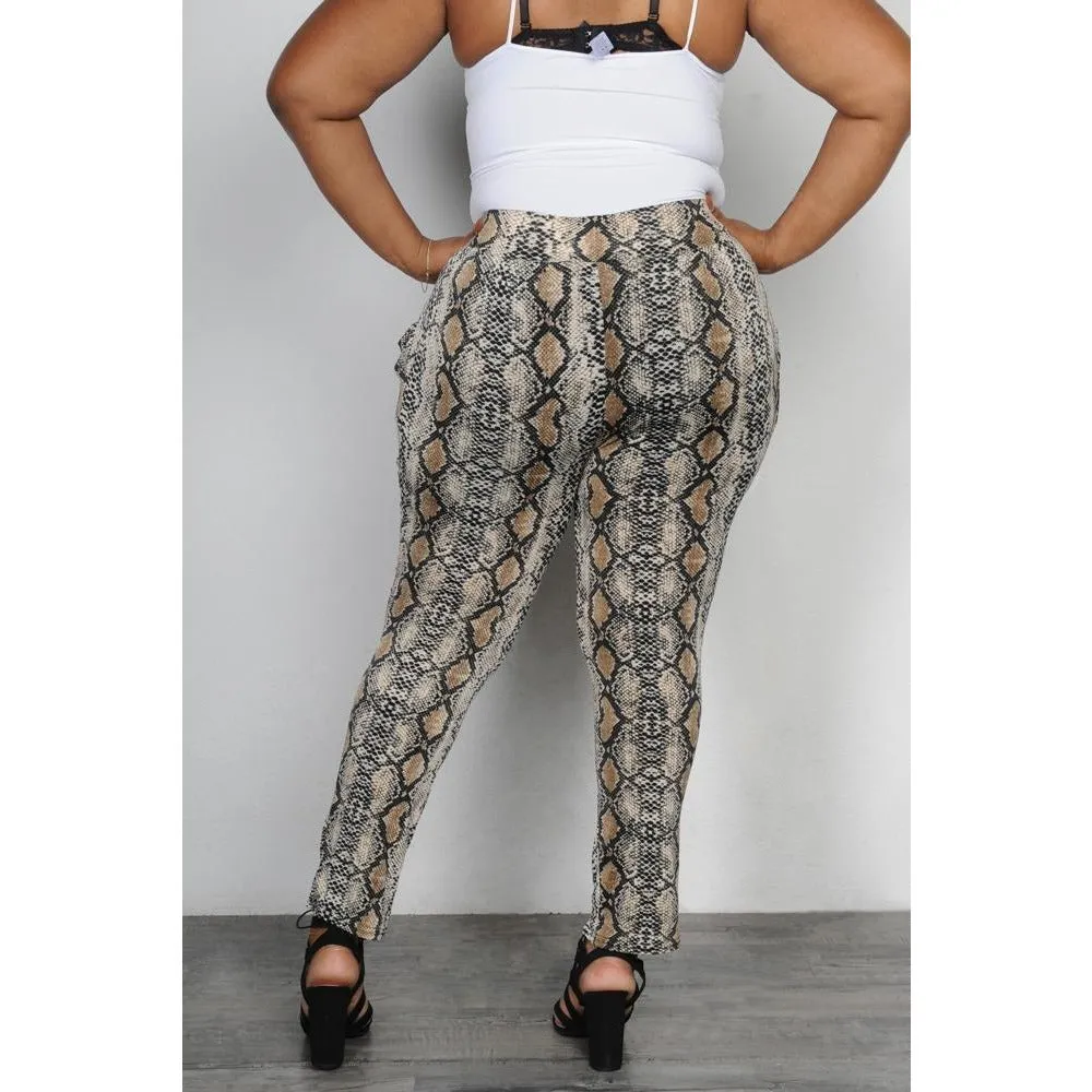 Snake Print Skinny Pants