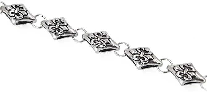 Stainless Steel Fleur De Lis Bracelet