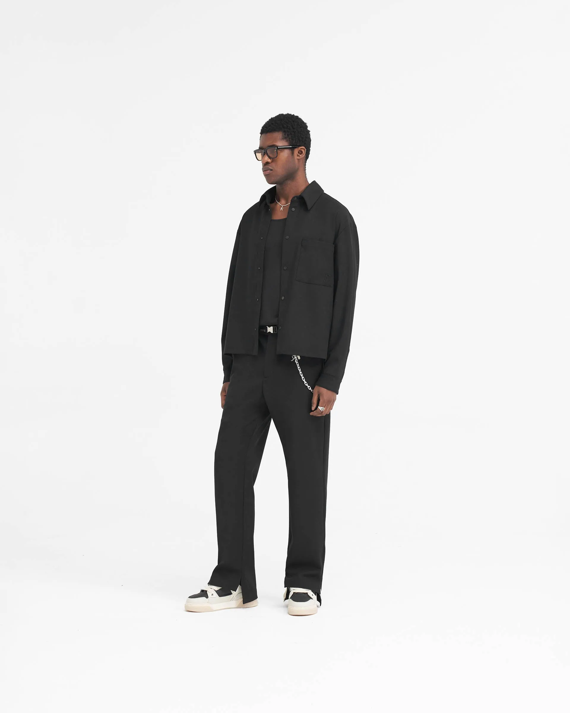 Stepped Hem Pant - Black