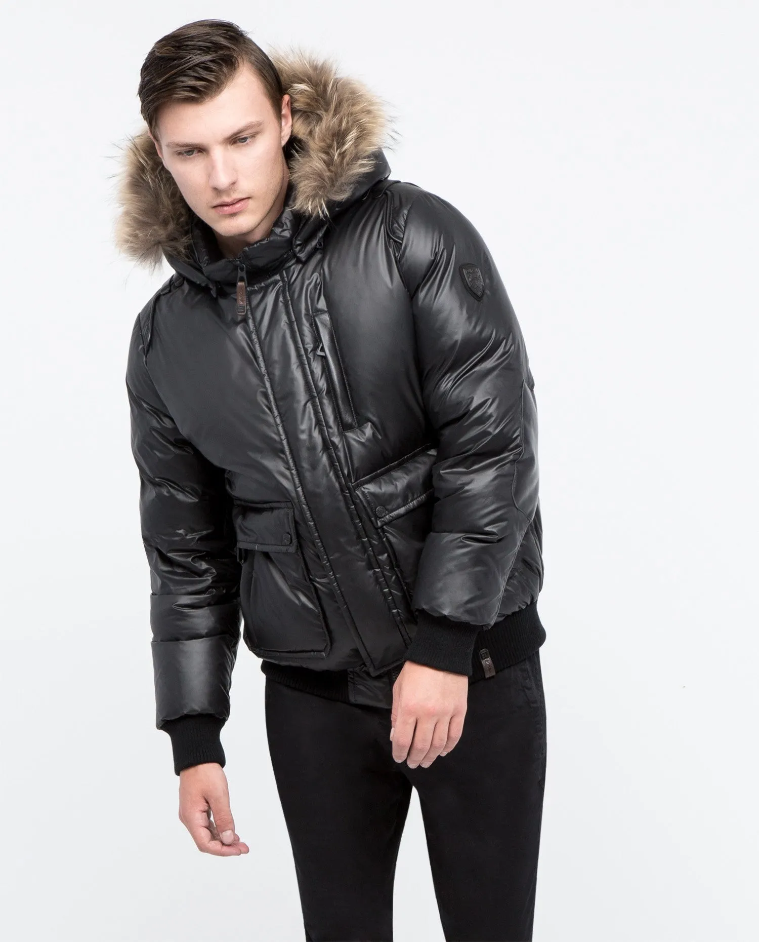 Sylvain Bomber Jacket With Fur Trim