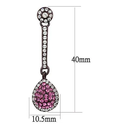 TK2724 IP Dark Brown (IP coffee) Stainless Steel Earrings with Top Grade Crystal in Rose