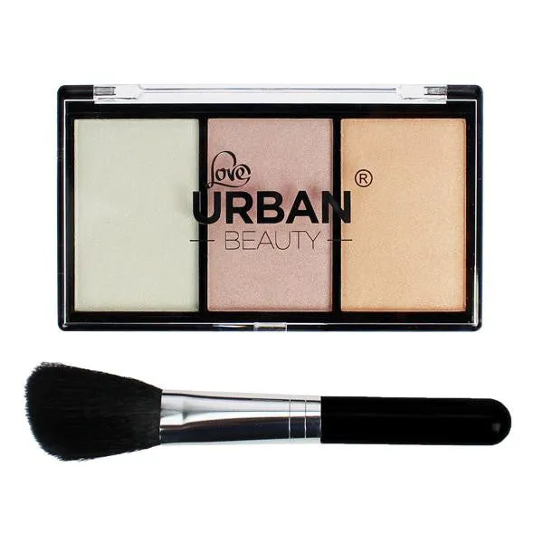 Urban Beauty Cheeky Looks Highlighter Make Up Powder Palette with Brush