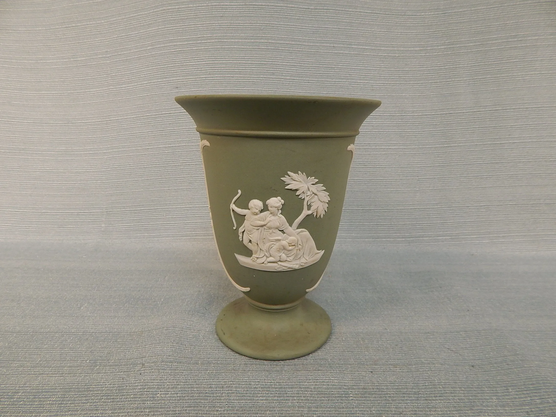 Wedgwood Green Sage Vase - Very Good Condition