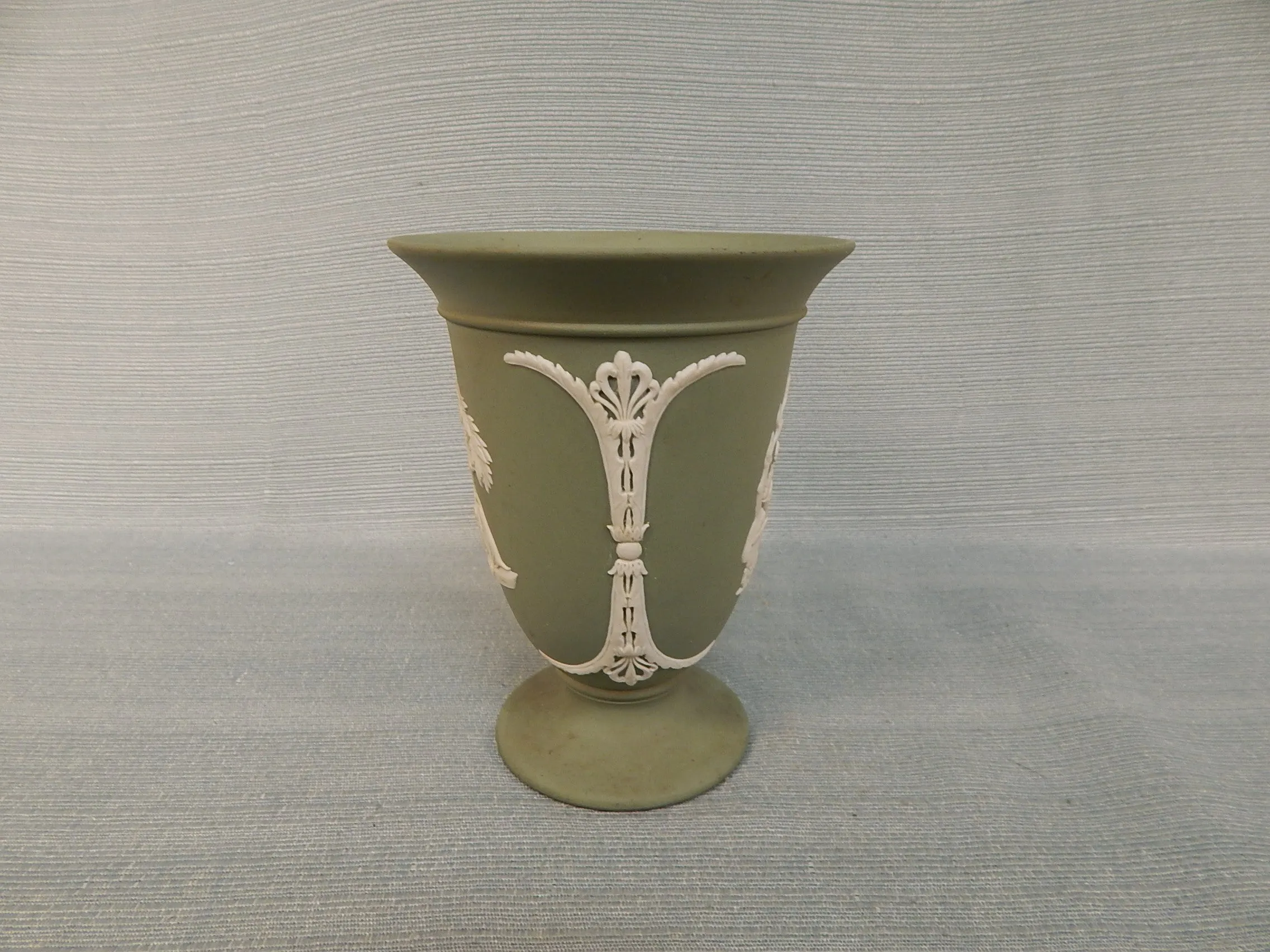 Wedgwood Green Sage Vase - Very Good Condition