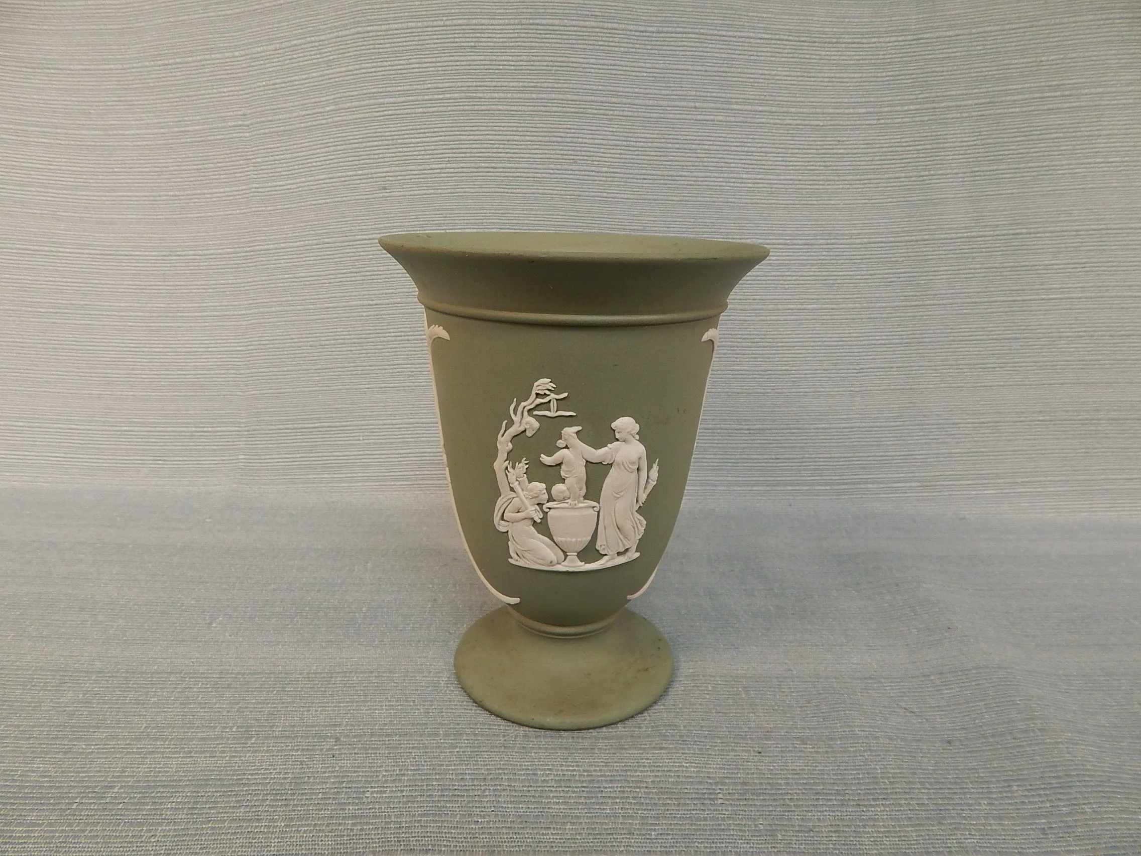 Wedgwood Green Sage Vase - Very Good Condition