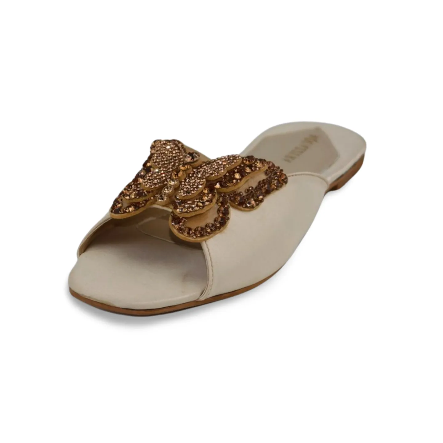 Womens Butterfly Embellished Slide Sandals