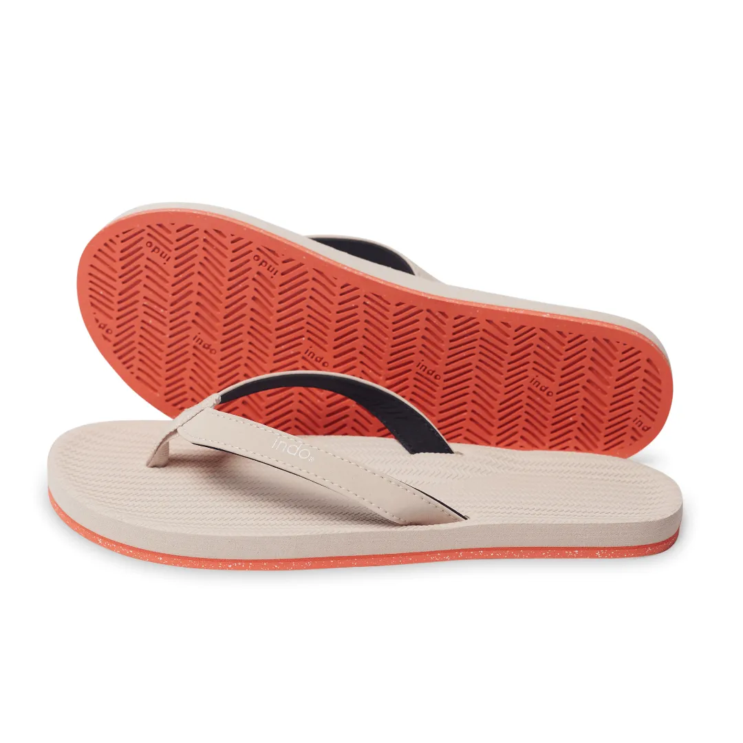 Women's Flip Flops Sneaker Sole - Sea Salt/Orange Sole