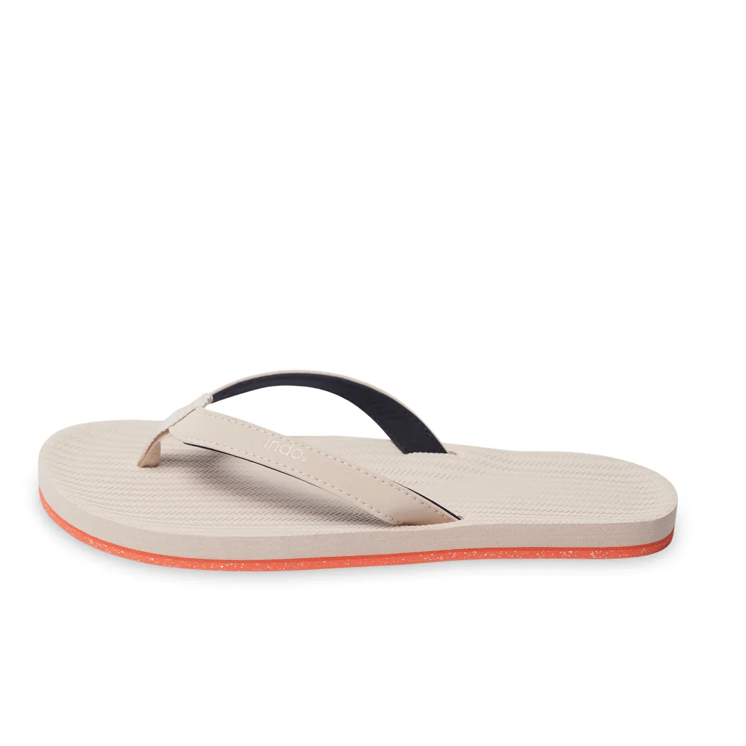 Women's Flip Flops Sneaker Sole - Sea Salt/Orange Sole